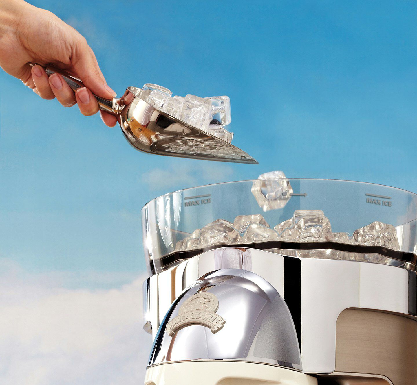 putting ice in frozen concoction maker